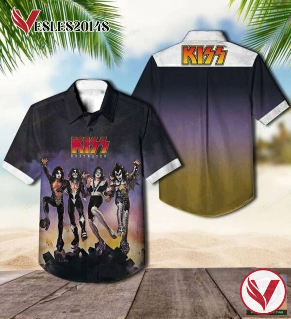 KISS Destroyer Album Cover Hawaiian Shirt , Best Gift For Music Lovers Vesles2014S