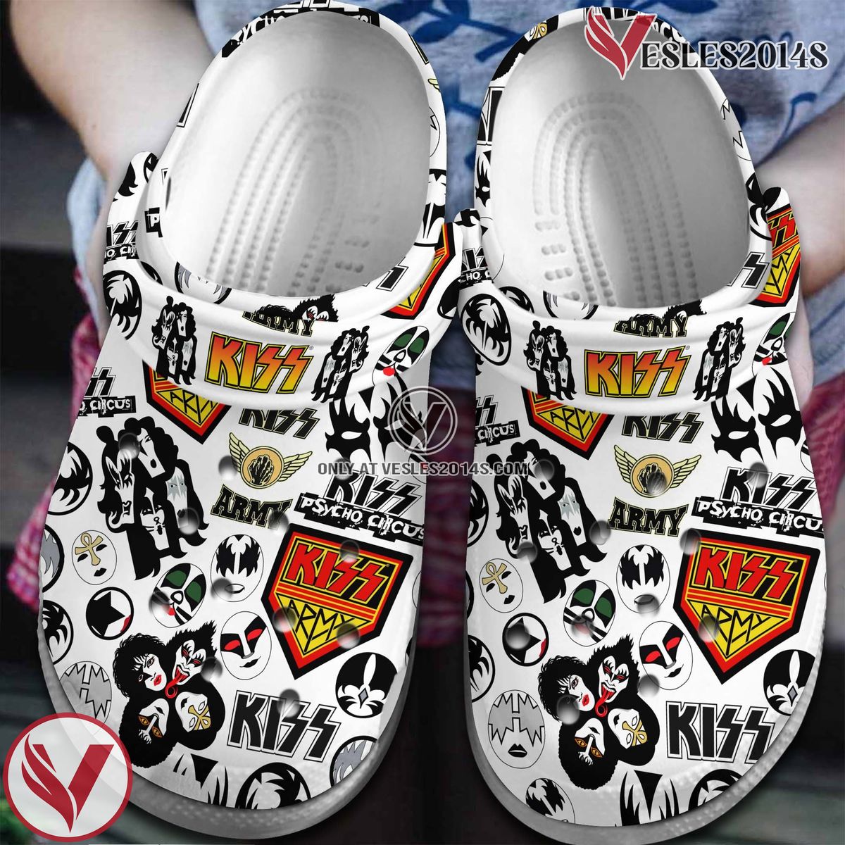 KISS Music Band Crocs Crocband Clogs Shoes, Unique Gifts For Fans - Vesles2014S