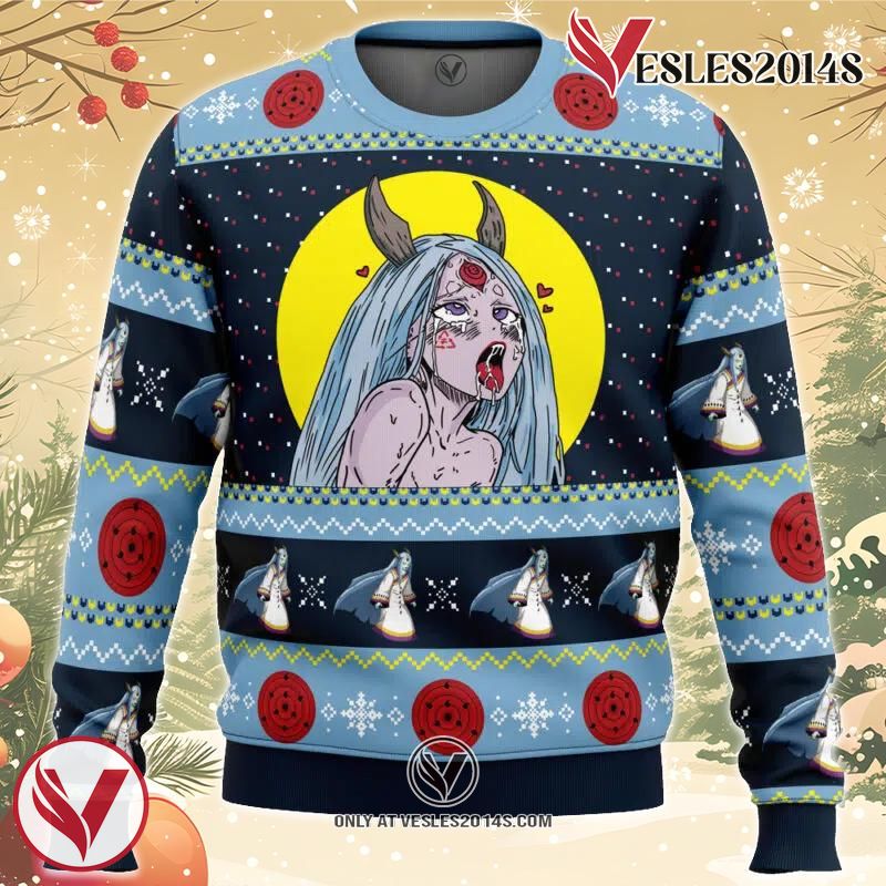 Kaguya ?tsutsuki Ahegao Naruto Ugly Christmas Sweater, Unique Christmas Gift For Fans - Vesles2014S