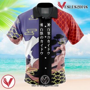 Kaido Pattern One Piece Hawaiian Button Up Shirt, Perfect Gifts For Anime Lovers - Vesles2014S 1