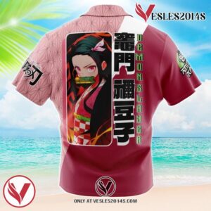 Kamado Nezuko Haori Demon Slayer Hawaiian Button Up Shirt, Perfect Gifts For Anime Lovers - Vesles2014S 1