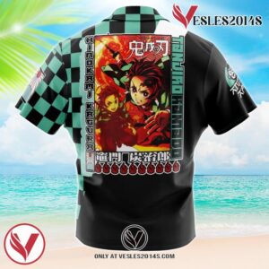 Kamado Tanjiro Demon Slayer Hawaiian Button Up Shirt, Perfect Gifts For Anime Lovers - Vesles2014S 1