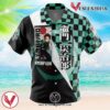 Kamado Tanjiro Demon Slayer Hawaiian Button Up Shirt, Perfect Gifts For Anime Lovers - Vesles2014S