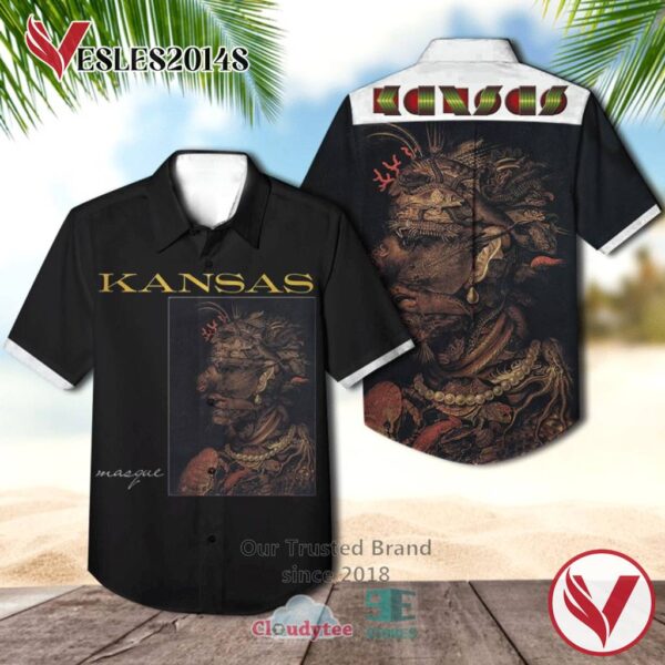Kansas Masque 1975 Album Hawaiian Shirt, Best Gift For Music Lovers Vesles2014S