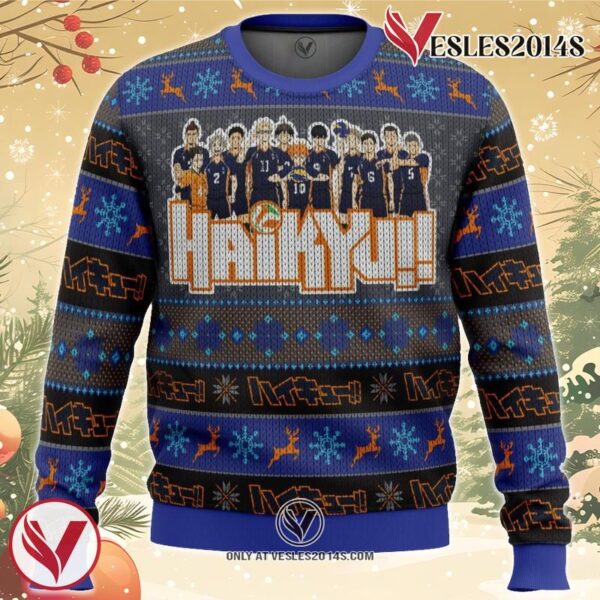 Karasuno High Haikyuu Ugly Christmas Sweater, Unique Christmas Gift For Fans - Vesles2014S
