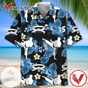 Karate Print Short Sleeve Hawaiian Casual Shirt Vesles2014S 1