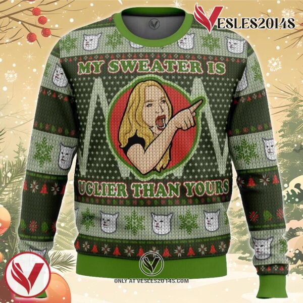 Karen Yelling at Grumpy Cat Meme Ugly Christmas Sweater, Unique Christmas Gift For Fans - Vesles2014S