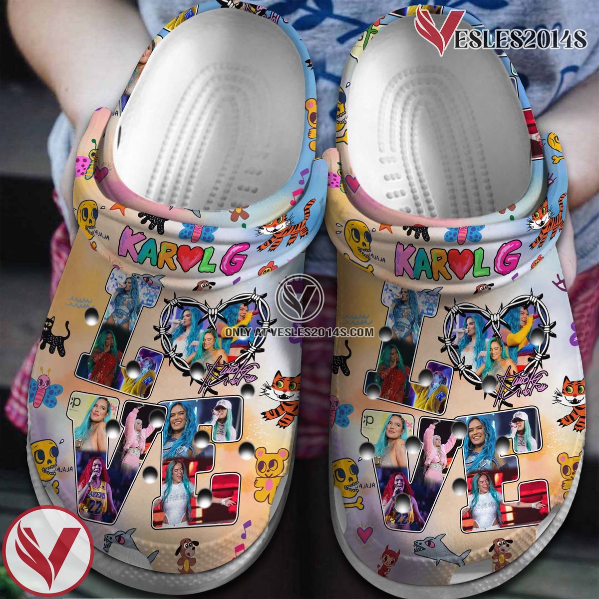 Karol G Music Crocs Crocband Clogs Shoes, Unique Gifts For Fans Style 17 - Vesles2014S