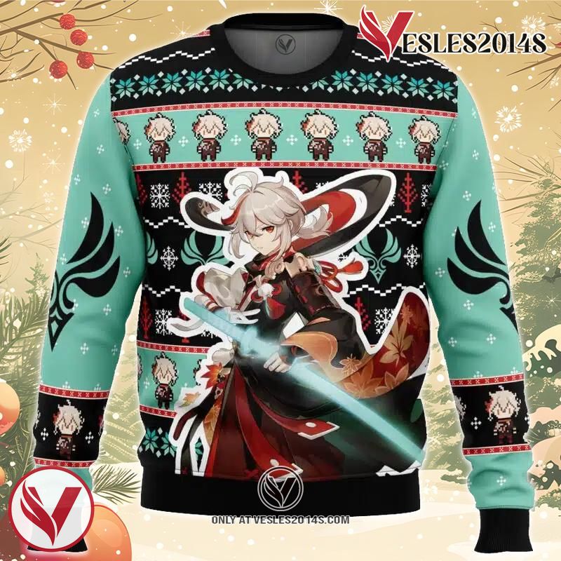 Kazuha Genshin Impact Ugly Christmas Sweater, Unique Christmas Gift For Fans - Vesles2014S