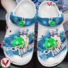 Keep Calm And Play Bowling Blue White Clogs Shoes, Unique Gift From  Vesles2014S