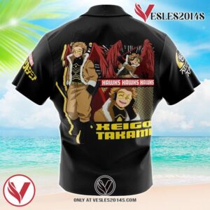 Keigo Takami (Hawks) My Hero Academia Hawaiian Button Up Shirt, Perfect Gifts For Anime Lovers - Vesles2014S 1