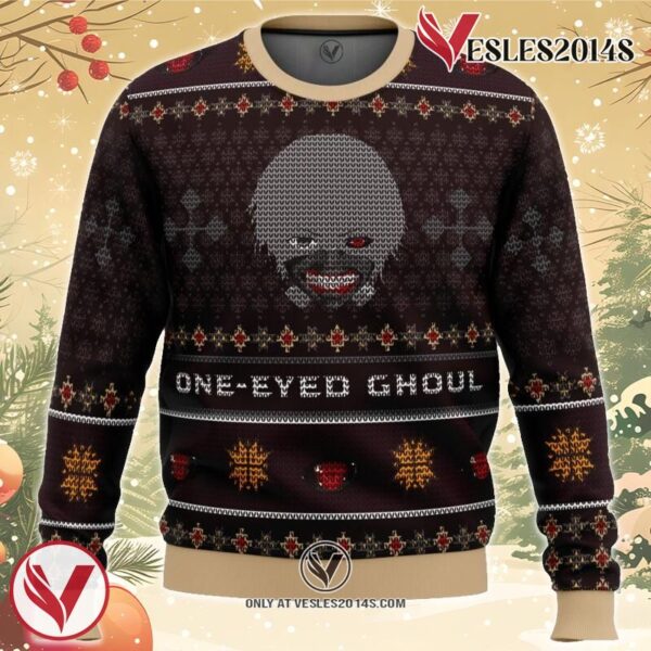 Ken Kaneki One-Eyed Ghoul Tokyo Ghoul Ugly Christmas Sweater, Unique Christmas Gift For Fans - Vesles2014S