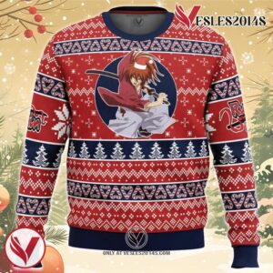 Kenshin Himura Rurouni Kenshin Samurai X Ugly Christmas Sweater, Unique Christmas Gift For Fans - Vesles2014S