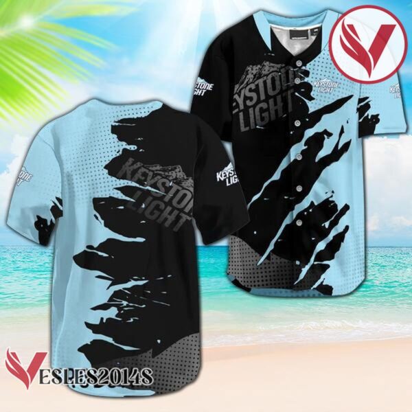 Keystone Light Metal Crack Pattern Baseball Jersey, Perfect Gifts For Fans - Vesles2014S
