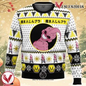 Kid Buu Face Dragon Ball Z Ugly Christmas Sweater, Unique Christmas Gift For Fans - Vesles2014S