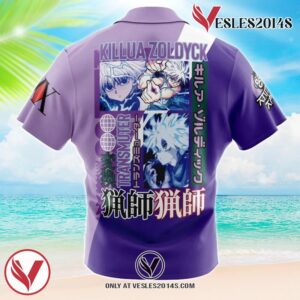 Killua Zoldyck Hunter x Hunter Hawaiian Button Up Shirt, Perfect Gifts For Anime Lovers - Vesles2014S 1