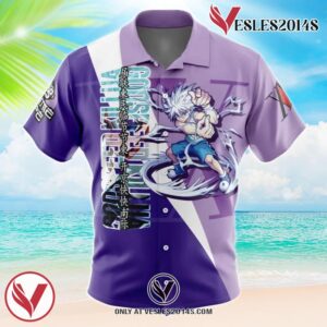 Killua Zoldyck Hunter x Hunter Hawaiian Button Up Shirt, Perfect Gifts For Anime Lovers - Vesles2014S