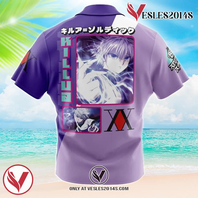 Killua Zoldyck V3 Hunter x Hunter Hawaiian Button Up Shirt, Perfect Gifts For Anime Lovers - Vesles2014S 1
