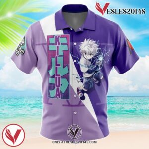 Killua Zoldyck V3 Hunter x Hunter Hawaiian Button Up Shirt, Perfect Gifts For Anime Lovers - Vesles2014S