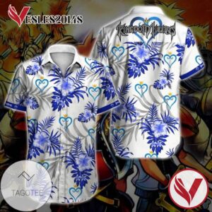 Kingdom Hearts Hawaiian Graphic Print Short Sleeve Hawaiian Casual Shirt Vesles2014S 1