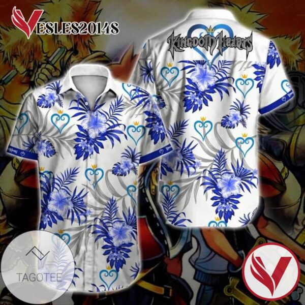 Kingdom Hearts Hawaiian Graphic Print Short Sleeve Hawaiian Casual Shirt Vesles2014S 1
