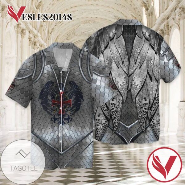 Kinghts Templar For men And Women Graphic Print Short Sleeve Hawaiian Casual Shirt Vesles2014S 1