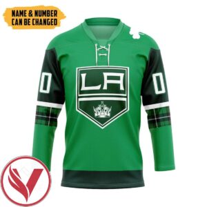 Kings St. Patrick's Day Custom Name Custom Number Hockey Jersey, Trending Gifts For Fans - Vesles2014s