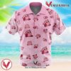 Kirby Pattern Hawaiian Button Up Shirt, Perfect Gifts For Anime Lovers - Vesles2014S