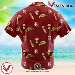 Kirishima Red Riot My Hero Academia Hawaiian Button Up Shirt, Perfect Gifts For Anime Lovers - Vesles2014S 1