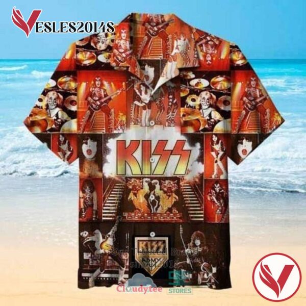 Kiss Army 1975 Album Hawaiian Shirt, Best Gift For Music Lovers Vesles2014S