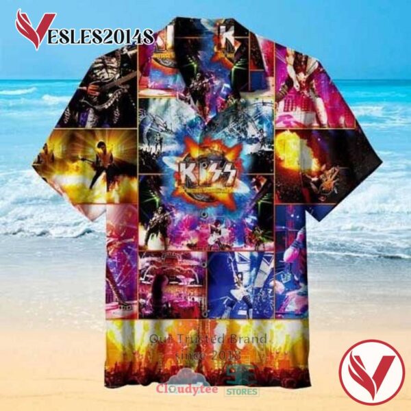 Kiss Band Album Hawaiian Casual Shirt, Best Gift For Music Lovers Vesles2014S