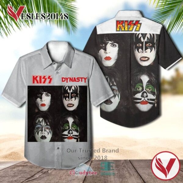 Kiss Band Dynasty Album Hawaiian Shirt, Best Gift For Music Lovers Vesles2014S