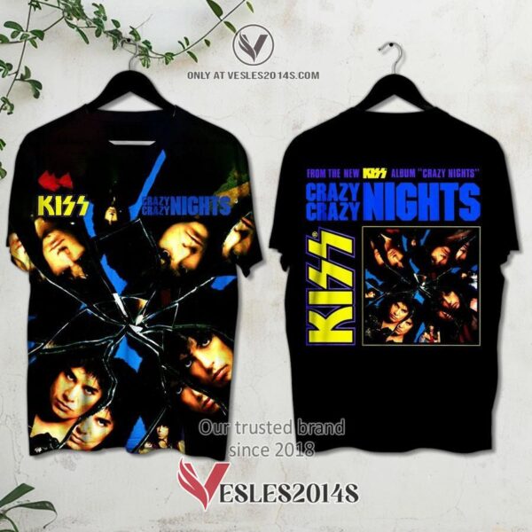 Kiss-Crazy Crazy Nights Album 3D Shirt, Unique Gifts For Music Lovers - Vesles2014S