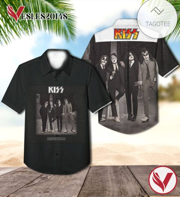 Kiss Dressed To Kill Album Cover Hawaiian Shirt, Best Gift For Music Lovers Vesles2014S