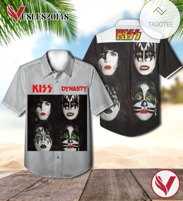 Kiss Dynasty Album Cover Hawaiian Shirt, Best Gift For Music Lovers Vesles2014S