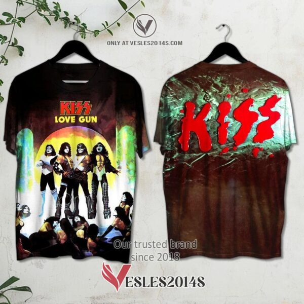 Kiss-Love Gun Album 3D Shirt, Unique Gifts For Music Lovers - Vesles2014S