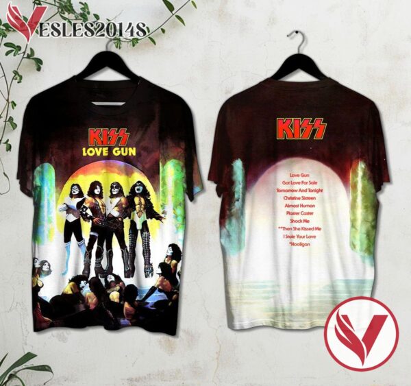 Kiss Love Gun Album Cover Shirt, Perfect Gifts For Music Lovers - Vesles2014S
