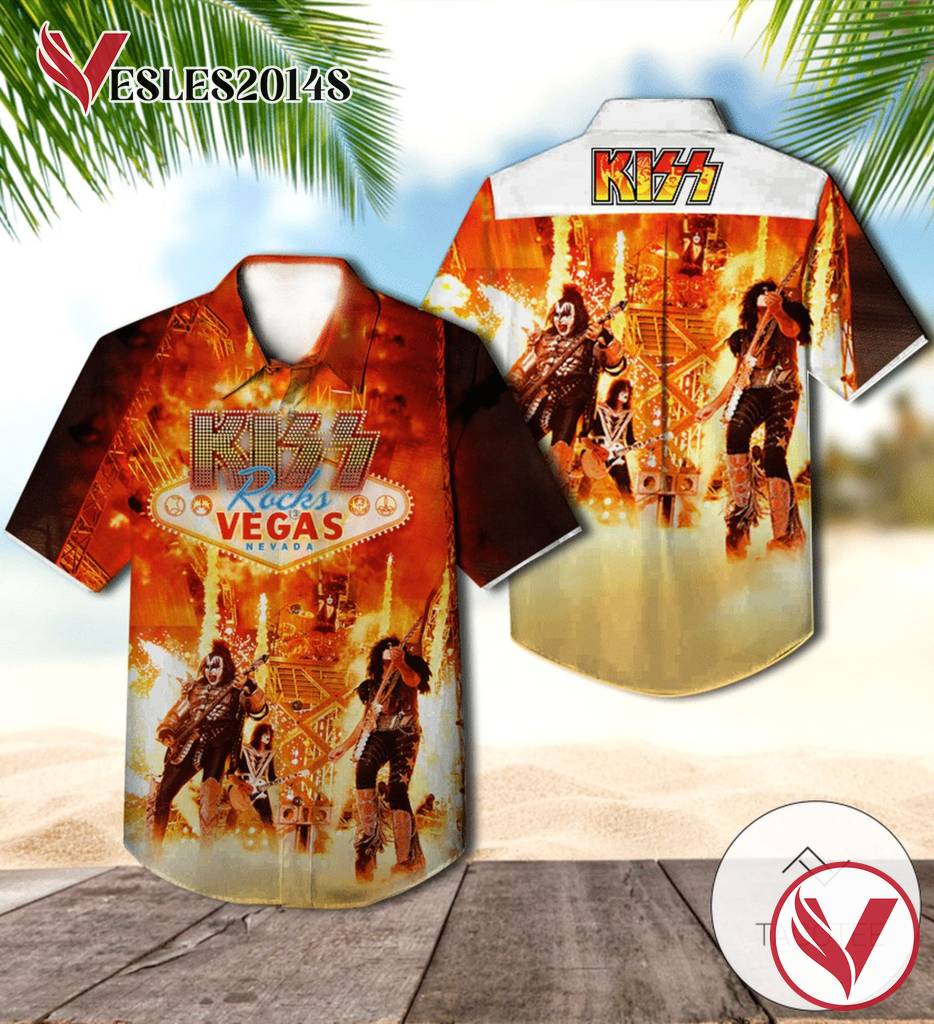Kiss Rocks Vegas Live Album Cover By Kiss Hawaiian Shirt, Best Gift For Music Lovers Vesles2014S