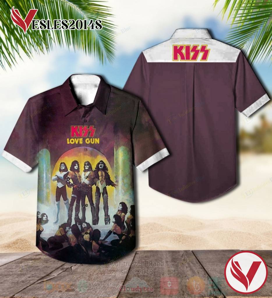 Kiss Stan Love Gun Album Hawaiian Shirt, Best Gift For Music Lovers Vesles2014S