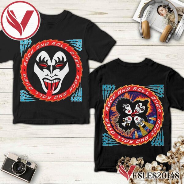Kiss The Demon Rock And Roll Over Album Cover Shirt, Perfect Gifts For Music Lovers - Vesles2014S
