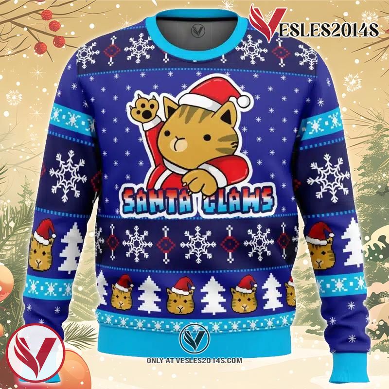 Kitty Claws Ugly Christmas Sweater, Unique Christmas Gift For Fans - Vesles2014S