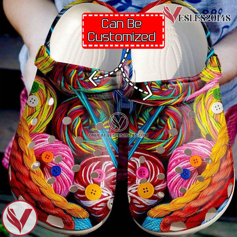 Knitting Personalized Knitting Colorful Yarn Clog Shoes, Unique Gift From Vesles2014S
