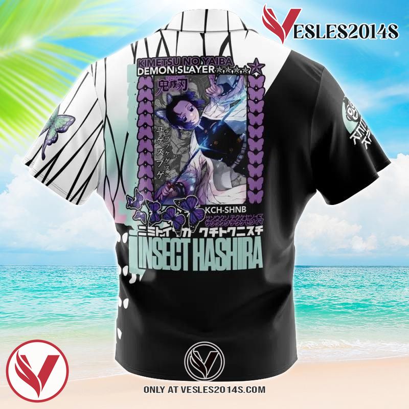 Kocho Shinobu Demon Slayer Hawaiian Button Up Shirt, Perfect Gifts For Anime Lovers - Vesles2014S 1