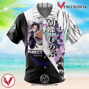 Kocho Shinobu Demon Slayer Hawaiian Button Up Shirt, Perfect Gifts For Anime Lovers - Vesles2014S