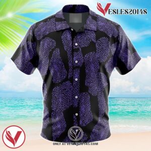 Kokushibo Demon Slayer Hawaiian Button Up Shirt, Perfect Gifts For Anime Lovers - Vesles2014S