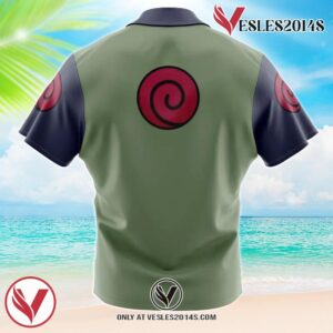 Konoha Jonin Naruto Hawaiian Button Up Shirt, Perfect Gifts For Anime Lovers - Vesles2014S 1