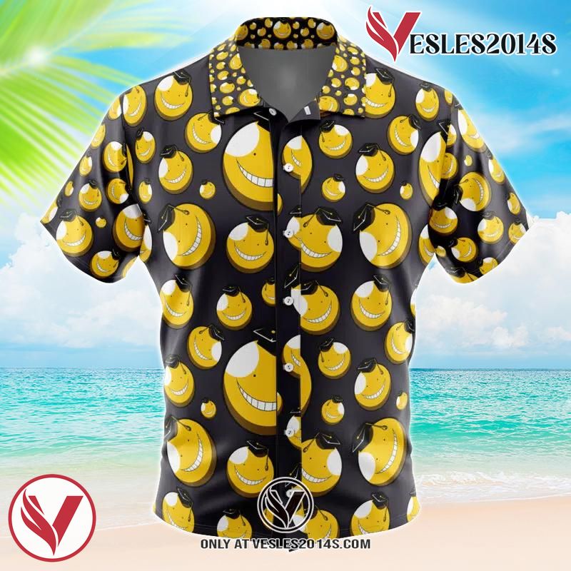 Koro-sensei Assassination Classroom Hawaiian Button Up Shirt, Perfect Gifts For Anime Lovers - Vesles2014S