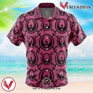 Kozuki Clan Crest One Piece Hawaiian Button Up Shirt, Perfect Gifts For Anime Lovers - Vesles2014S
