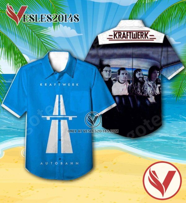 Kraftwerk Autobahn 2009 Edition Album Cover Hawaiian Shirt, Unique Gifts For Music Lovers - Vesles2014S