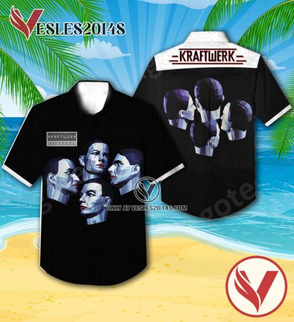 Kraftwerk Electric Café Album Cover Hawaiian Shirt, Unique Gifts For Music Lovers - Vesles2014S